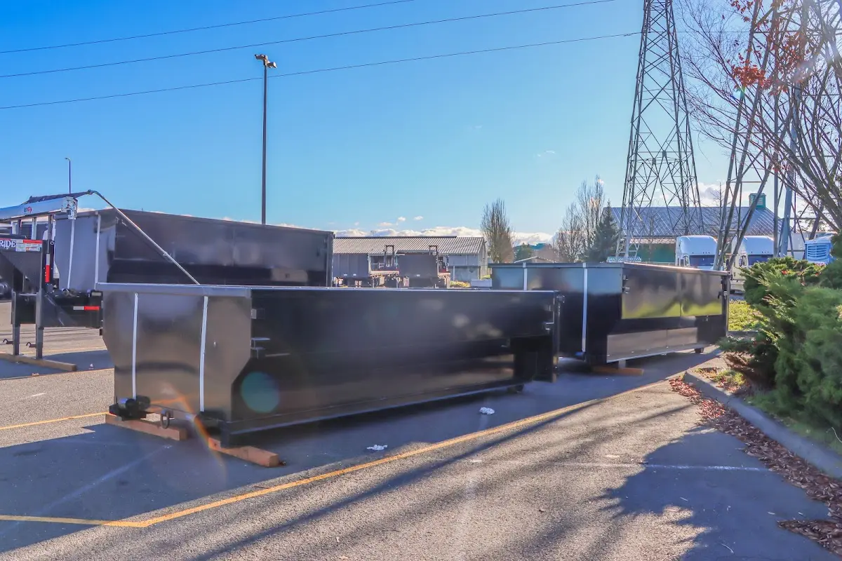 Roll-off dumpster ready for waste disposal at job site for Roofing Dumpster Rental in Elwood